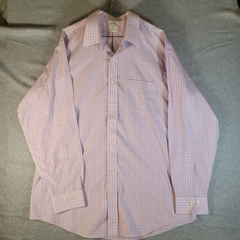 Brooks Brothers 1818 Regent pink plaid long sleeve button-up shirt